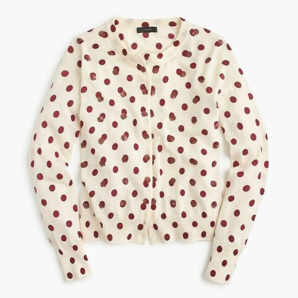 J.CREW Jackie Cardigan Sweater Ruby Sequins!